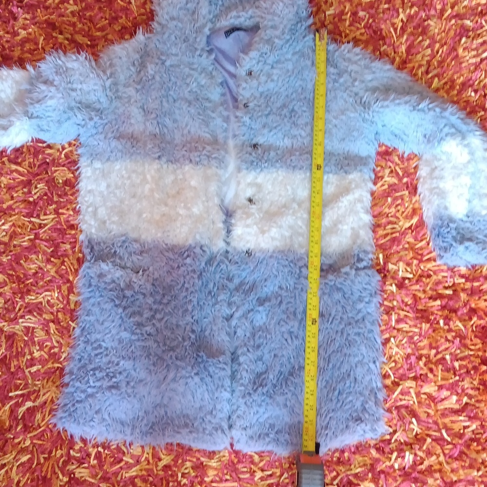 Lola Shaggy Faux Fur Ombre Hooded Jacket - Picture 8 of 8